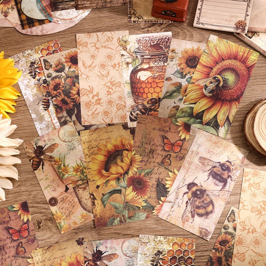 Vintage Sunflower Bullet Journal Scrapbooking Set