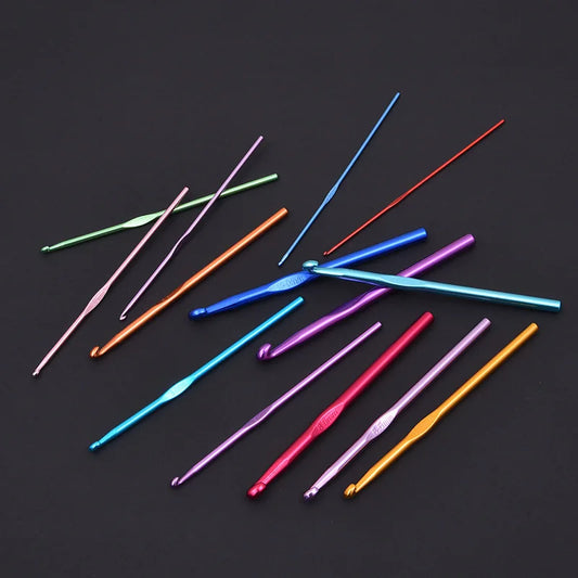 Rainbow Aluminium Crochet Hook Needles 2-10mm 14pcs Set