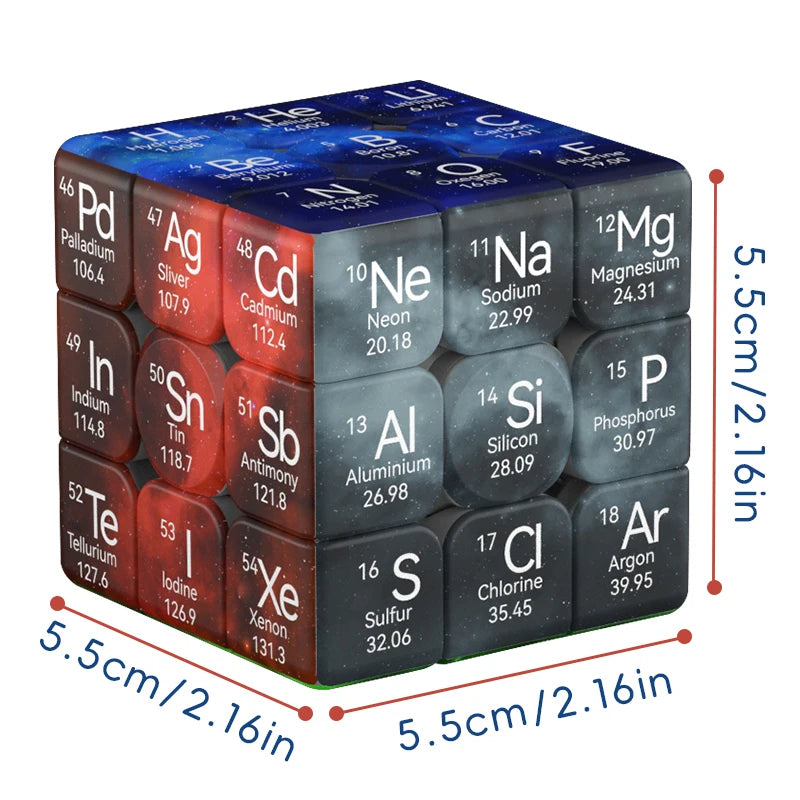 3x3 Magic Speed Periodic Table Brain Teaser Puzzle Cube