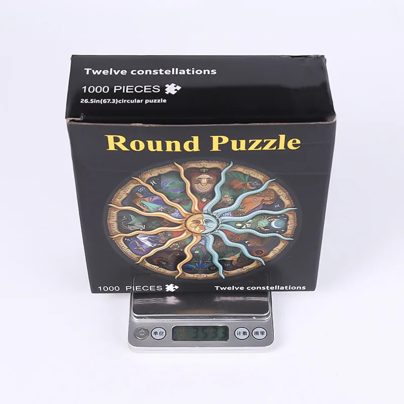Rompecabezas redondo de 1000 piezas de las 12 constelaciones