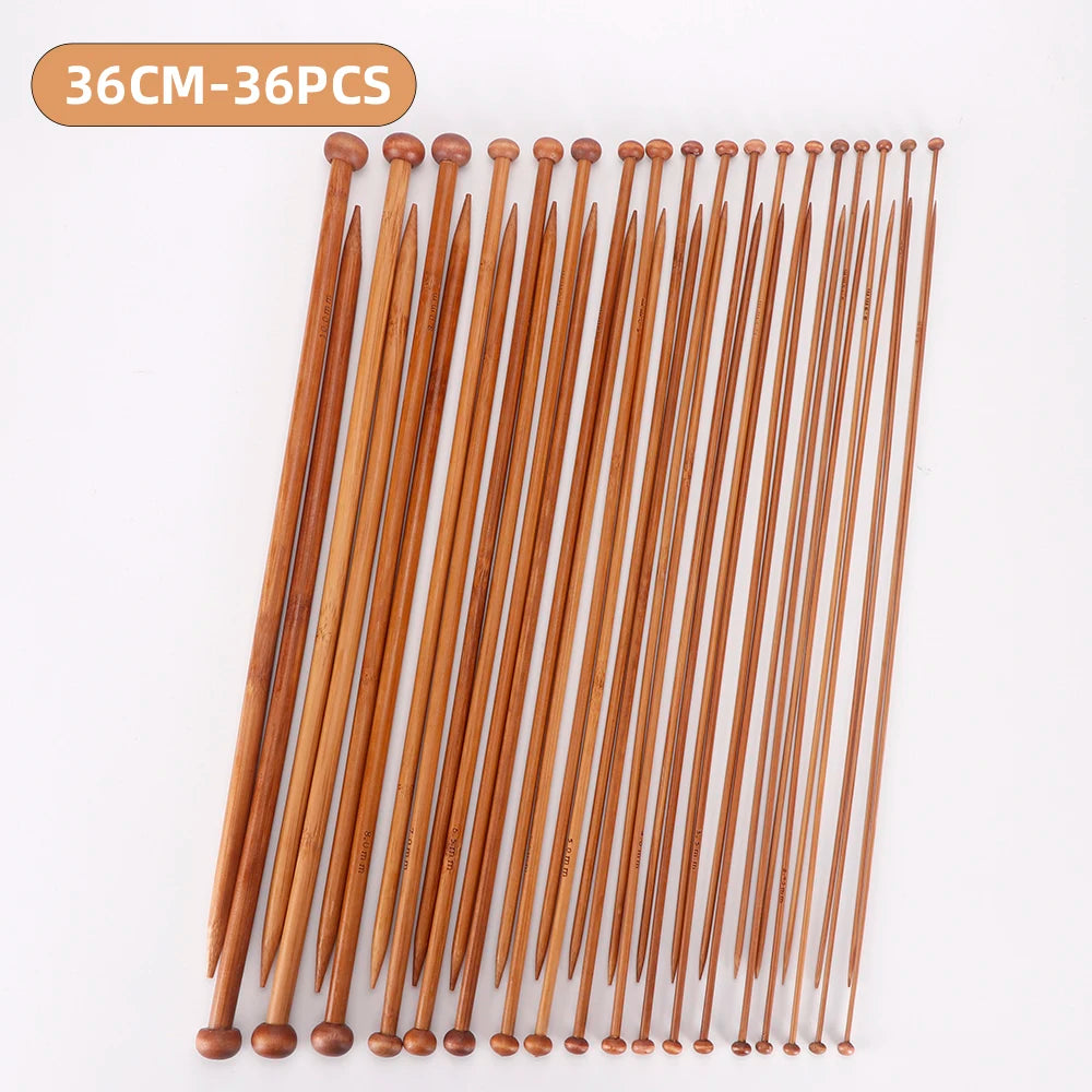 Bamboo Knitting Single Pointed Needles 2-10mm 36pcs Set