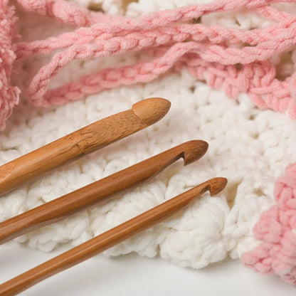 Bamboo Crochet Hook Needles 3-10mm 12pcs Set