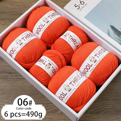 Medium Coarse Wool Yarn Balls 6 Pack
