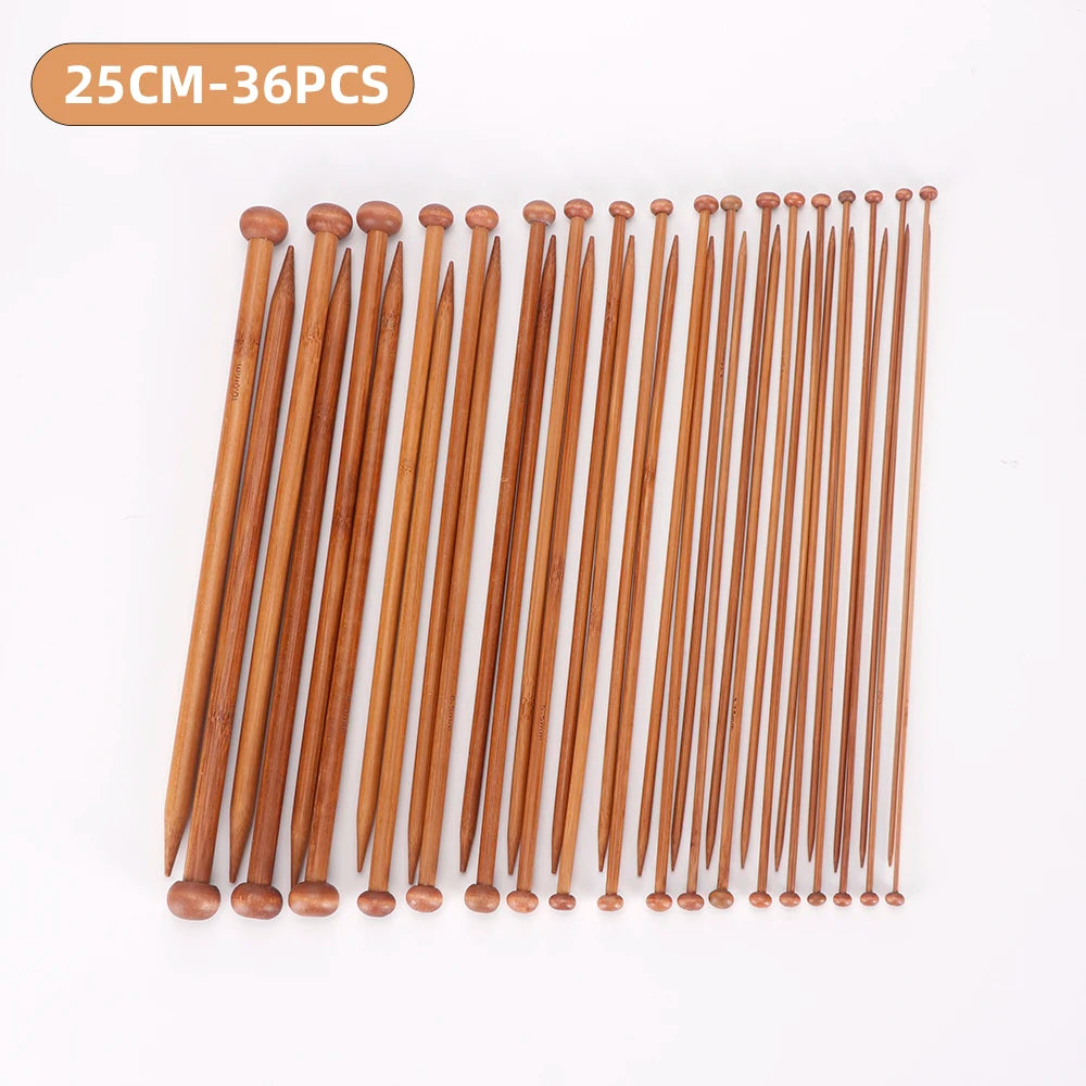 Bamboo Knitting Single Pointed Needles 2-10mm 36pcs Set