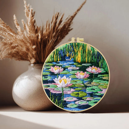 Lotus Pond Embroidery Cross Stitch Sewing Kit