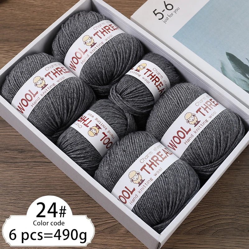 Medium Coarse Wool Yarn Balls 6 Pack