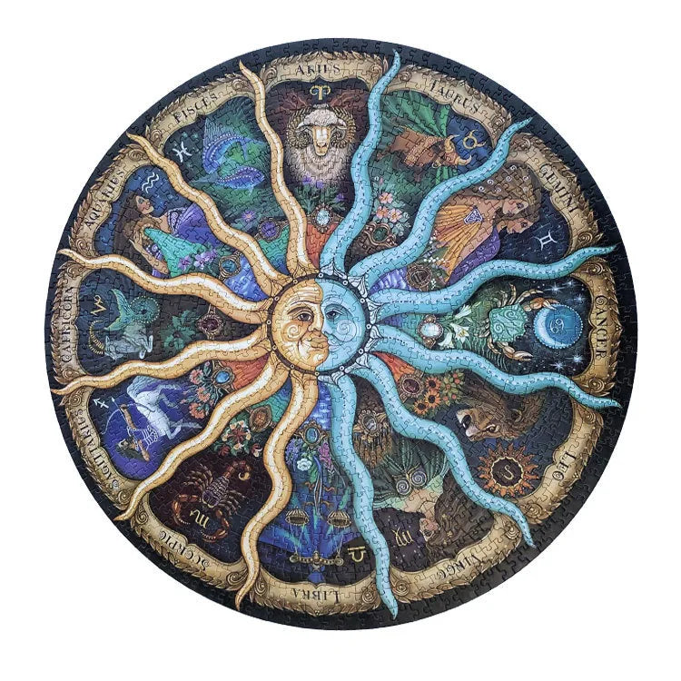 Rompecabezas redondo de 1000 piezas de las 12 constelaciones
