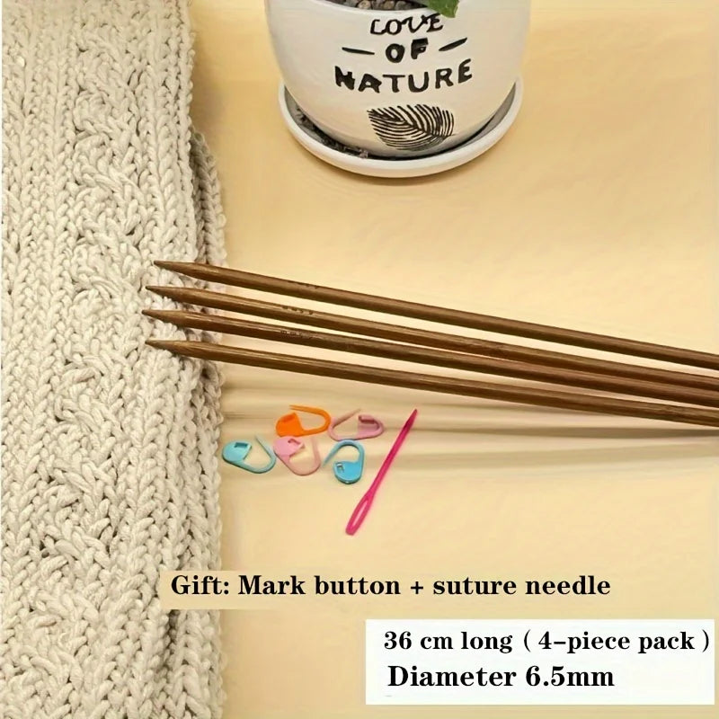 Bamboo Knitting Double Pointed 36cm Needles 4pcs Set