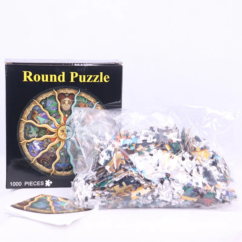 Rompecabezas redondo de 1000 piezas de las 12 constelaciones