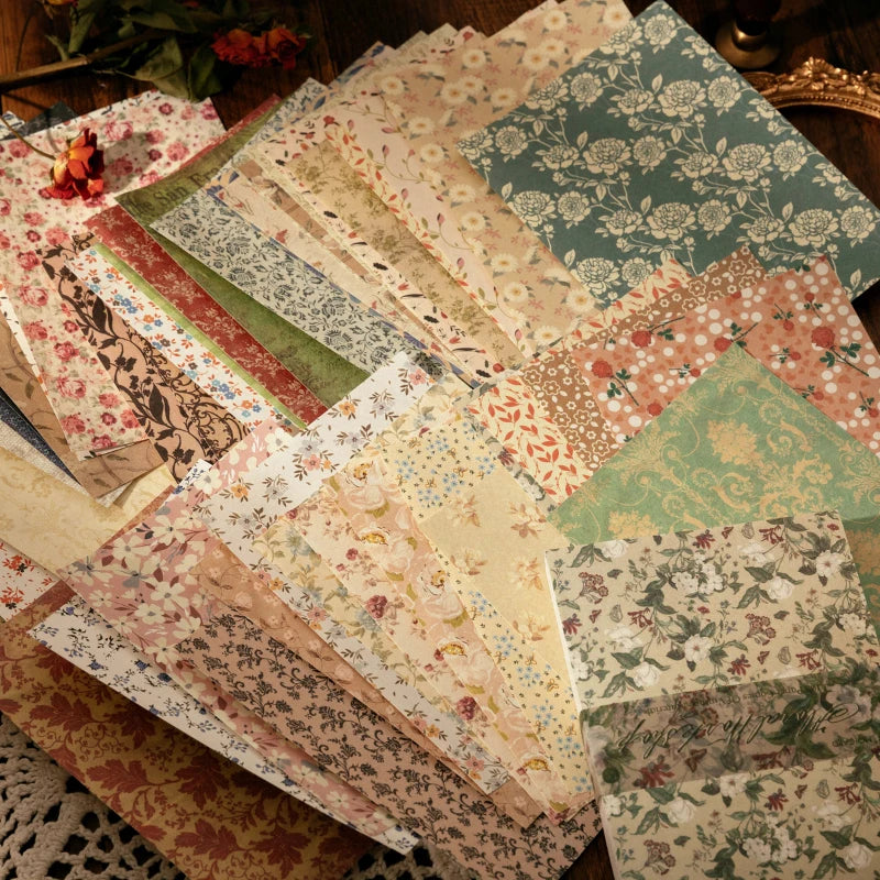 100 Sheets Vintage Material Scrapbooking Paper