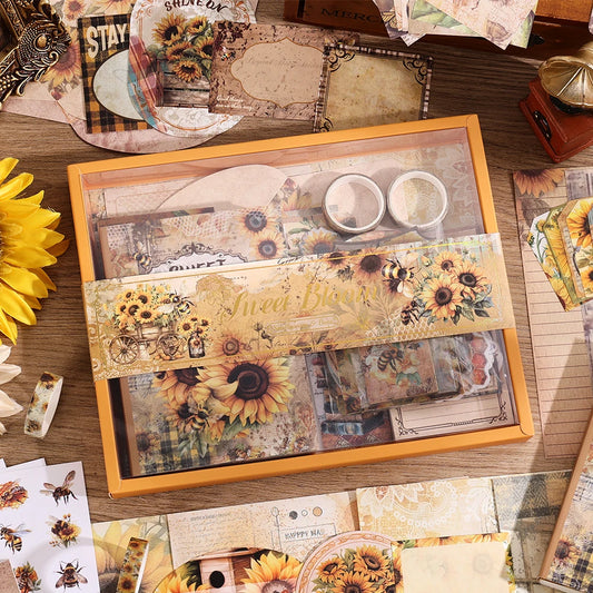 Vintage Sunflower Bullet Journal Scrapbooking Set