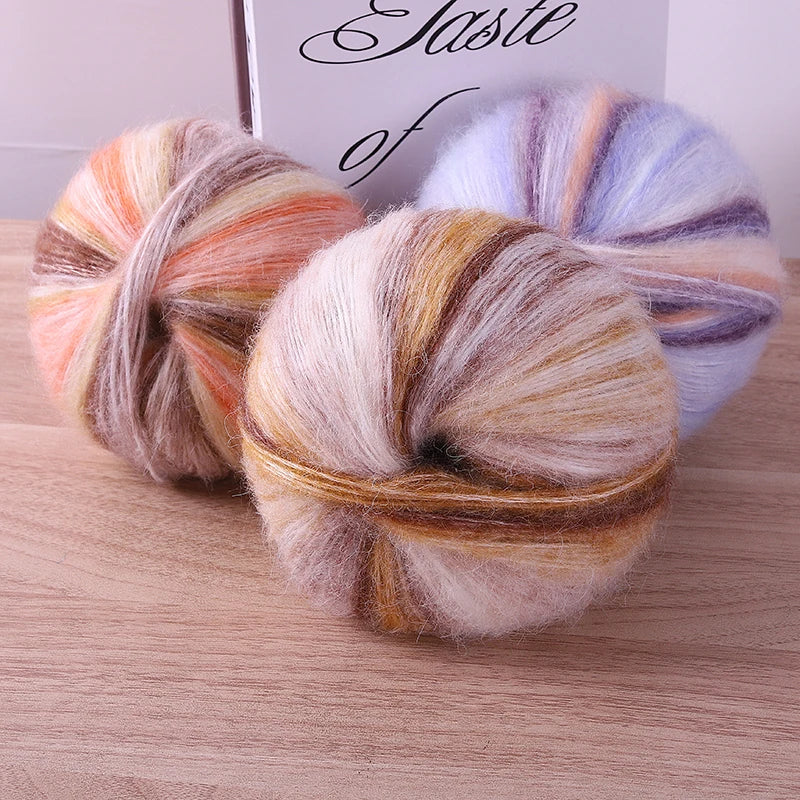 Rainbow Dyed Wool Blend Chunky Yarn Balls 2 Pack