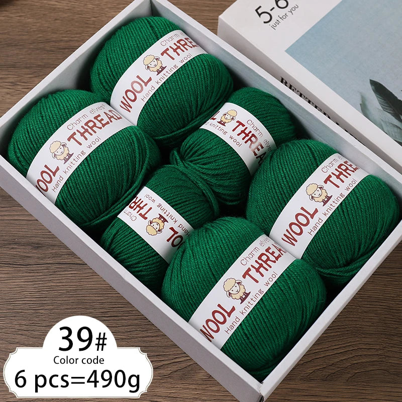 Medium Coarse Wool Yarn Balls 6 Pack