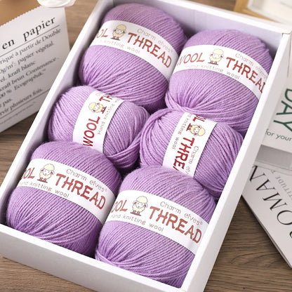 Medium Coarse Wool Yarn Balls 6 Pack