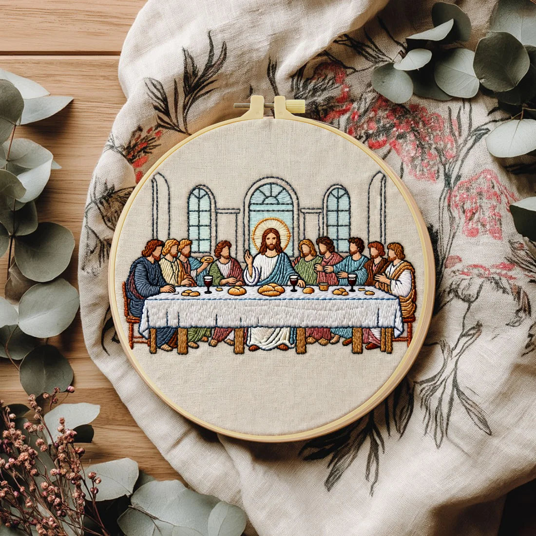 The Last Supper Religion Embroidery Cross Stitch Sewing Kit