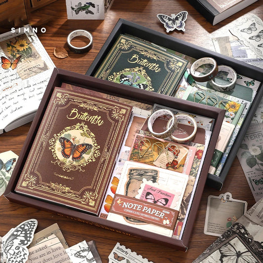 Vintage Butterfly Bullet Journal Scrapbooking Sets