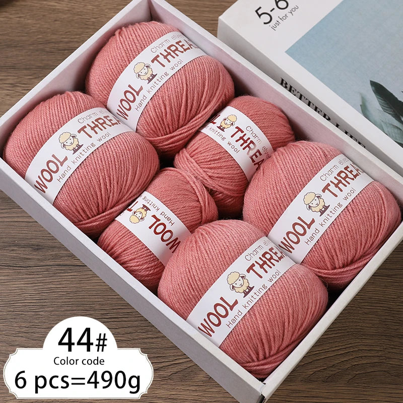 Medium Coarse Wool Yarn Balls 6 Pack