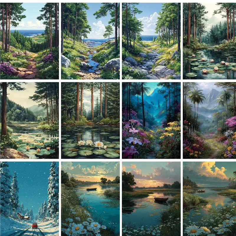Forest Landscape Paint By Numbers Kits