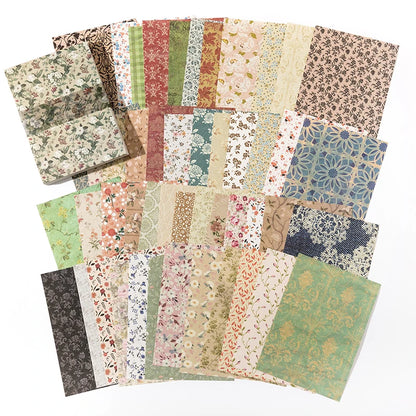 100 Sheets Vintage Material Scrapbooking Paper