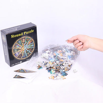 Rompecabezas redondo de 1000 piezas de las 12 constelaciones