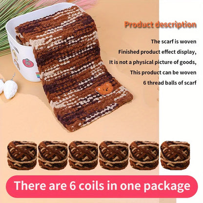 Thick Chenille Fluffy Soft Yarn Balls 6 Pack