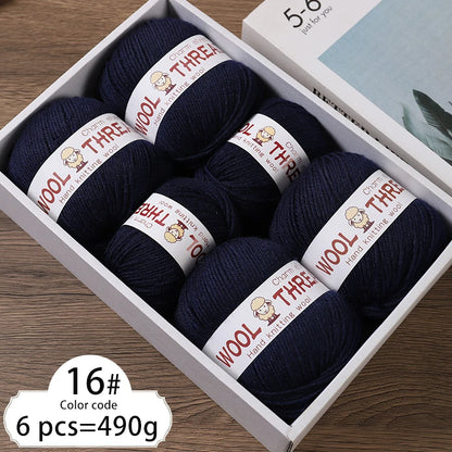 Medium Coarse Wool Yarn Balls 6 Pack