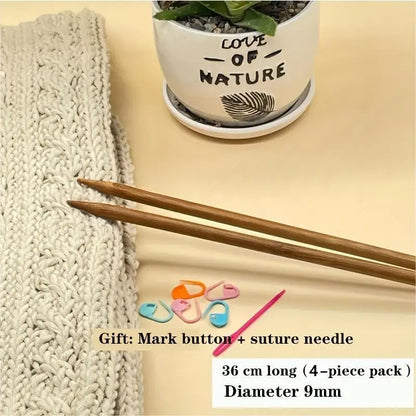 Bamboo Knitting Double Pointed 36cm Needles 4pcs Set