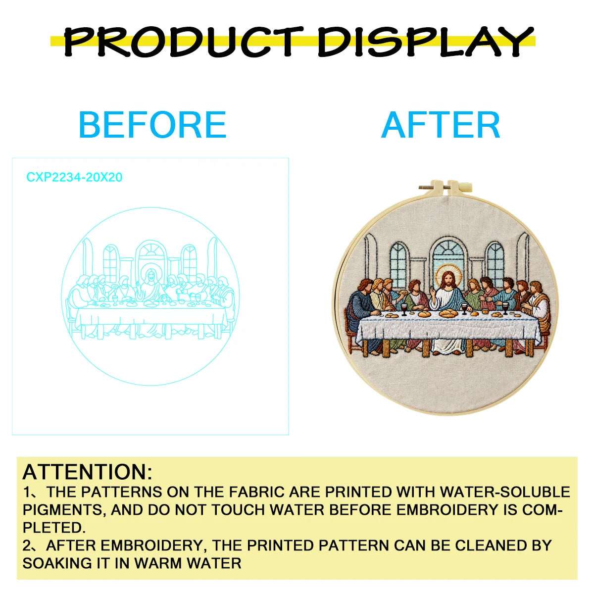 The Last Supper Religion Embroidery Cross Stitch Sewing Kit