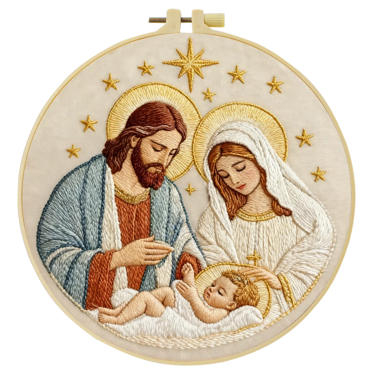 Jesus, Mary & Joseph Religion Embroidery Cross Stitch Sewing Kit