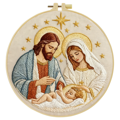 Jesus, Mary & Joseph Religion Embroidery Cross Stitch Sewing Kit
