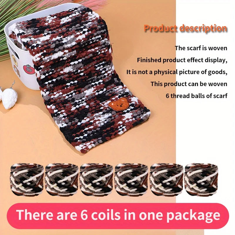 Thick Chenille Fluffy Soft Yarn Balls 6 Pack