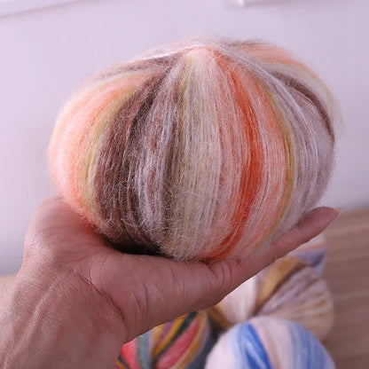Rainbow Dyed Wool Blend Chunky Yarn Balls 2 Pack