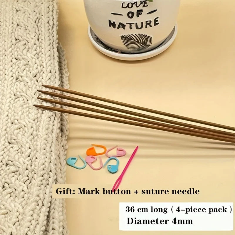 Bamboo Knitting Double Pointed 36cm Needles 4pcs Set