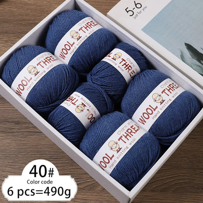 Medium Coarse Wool Yarn Balls 6 Pack