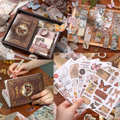Vintage Butterfly Bullet Journal Scrapbooking Sets