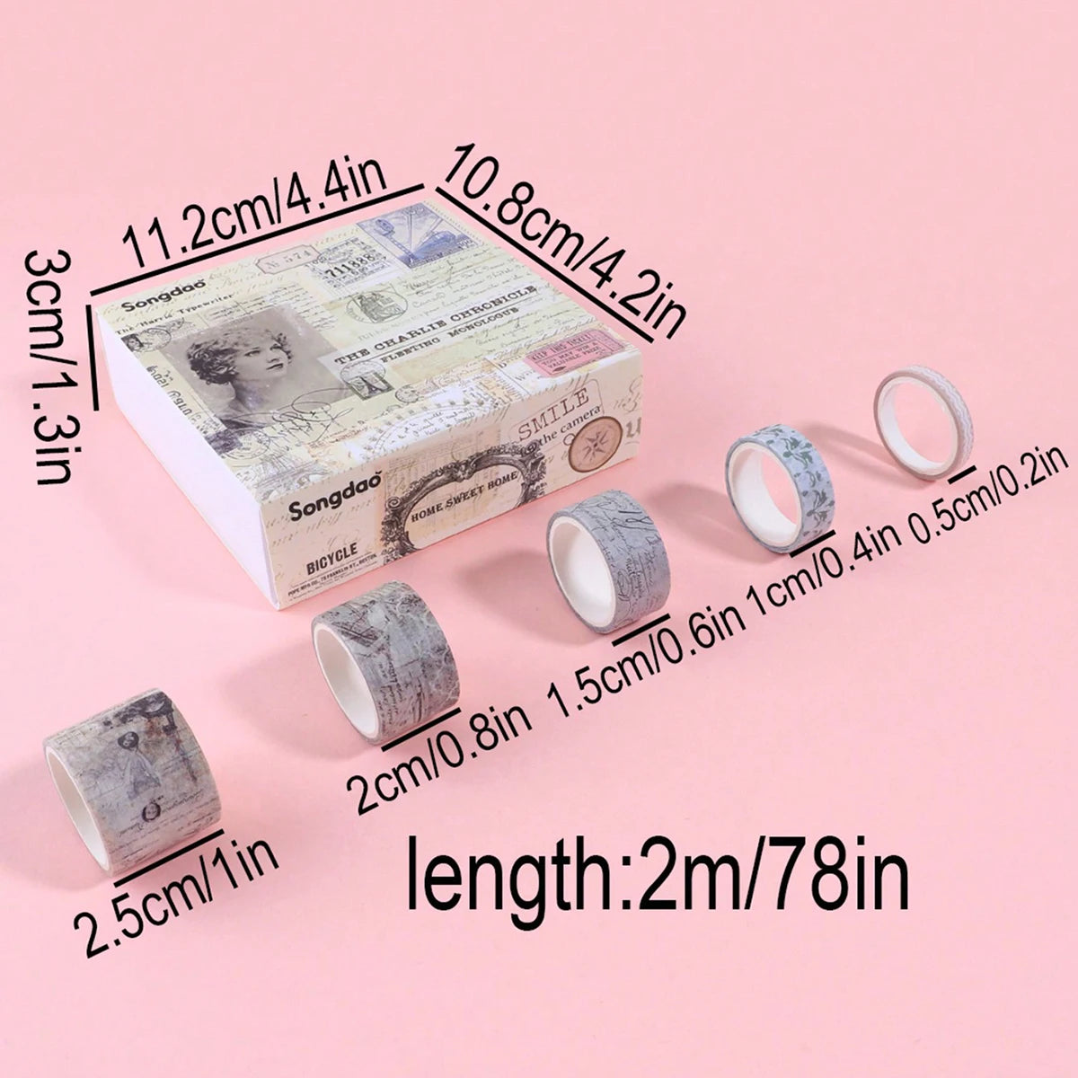 20 Rolls Retro Scrapbooking Washi Tape