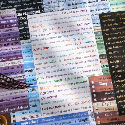 40 Sheets Retro English Text Stickers Book