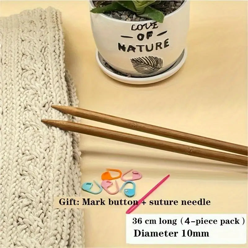 Bamboo Knitting Double Pointed 36cm Needles 4pcs Set