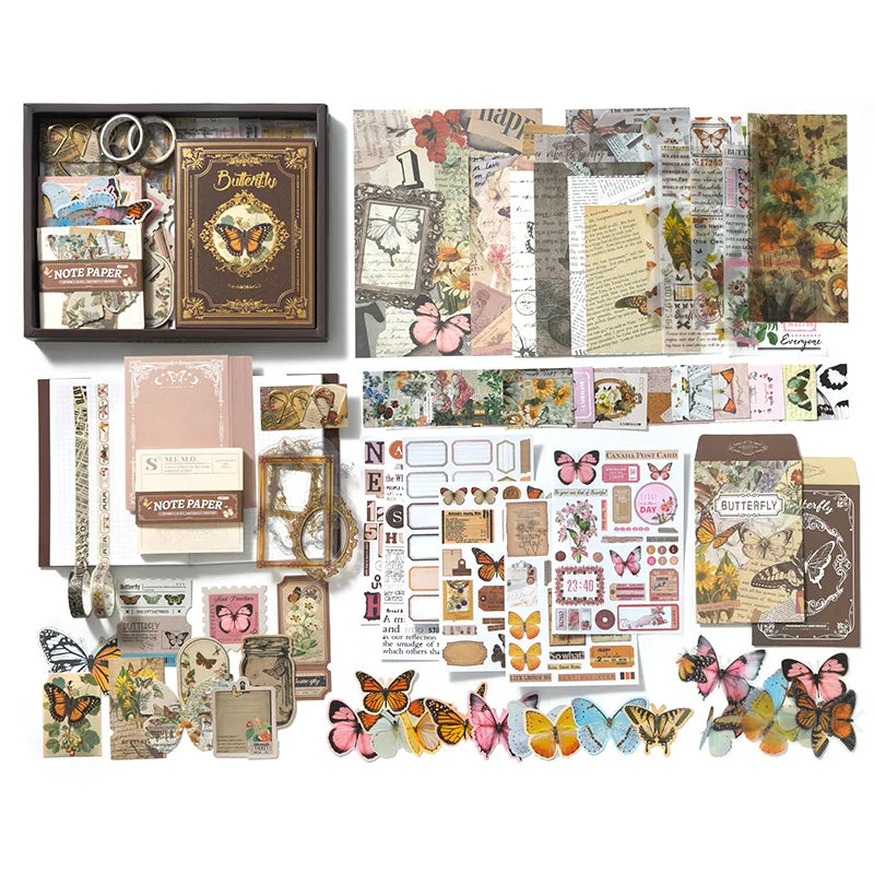 Vintage Butterfly Bullet Journal Scrapbooking Sets