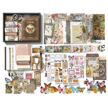 Vintage Butterfly Bullet Journal Scrapbooking Sets
