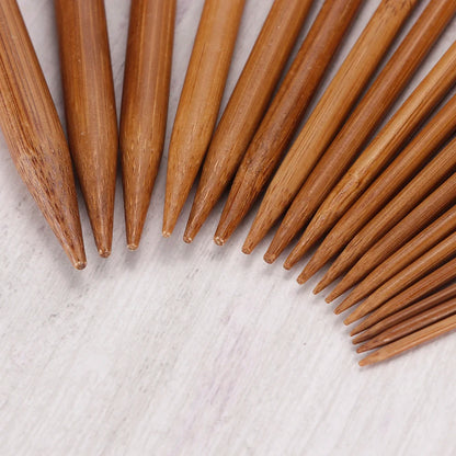 Bamboo Knitting Single Pointed Needles 2-10mm 36pcs Set