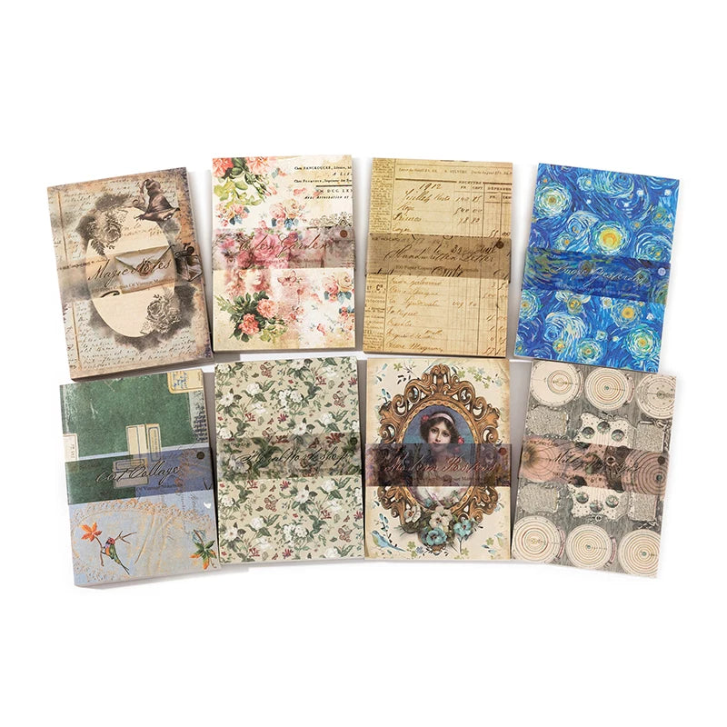 100 Sheets Vintage Material Scrapbooking Paper