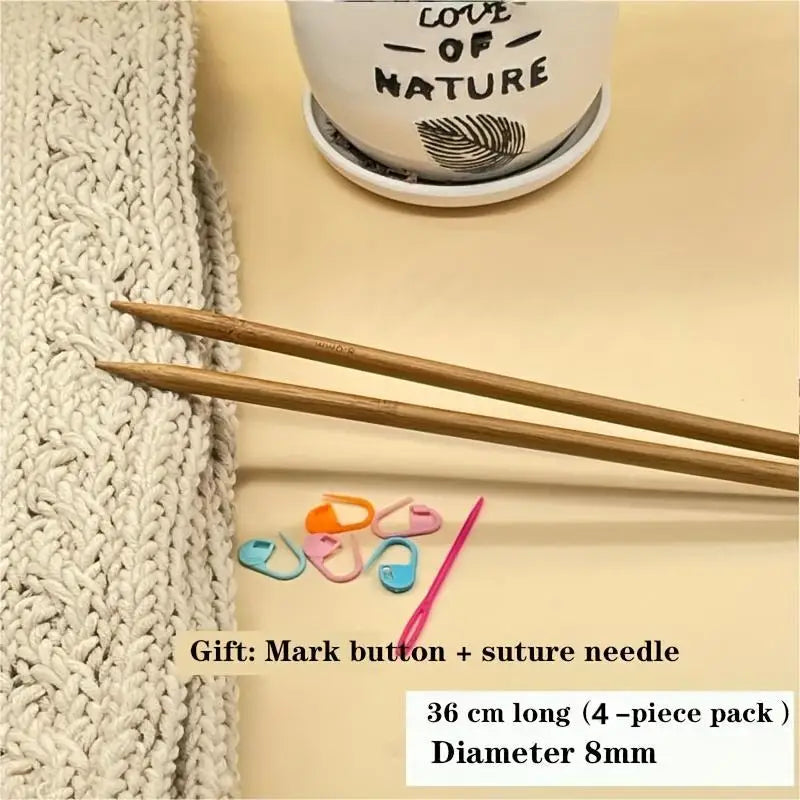 Bamboo Knitting Double Pointed 36cm Needles 4pcs Set