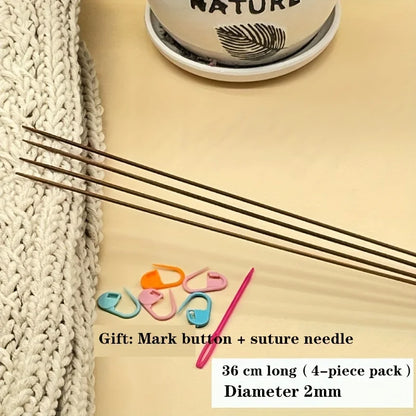Bamboo Knitting Double Pointed 36cm Needles 4pcs Set