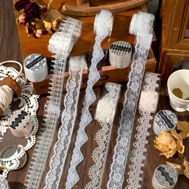 6 Rolls Floral Lace Pattern Scrapbooking Washi Tape