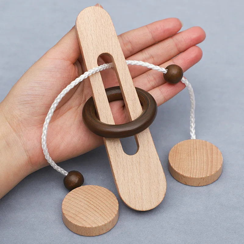 Wooden Ring Unlocking Brain Teaser Puzzle