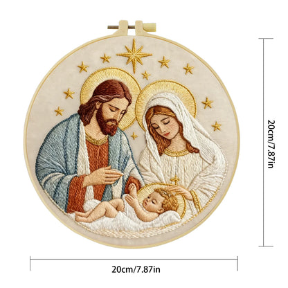 Jesus, Mary & Joseph Religion Embroidery Cross Stitch Sewing Kit