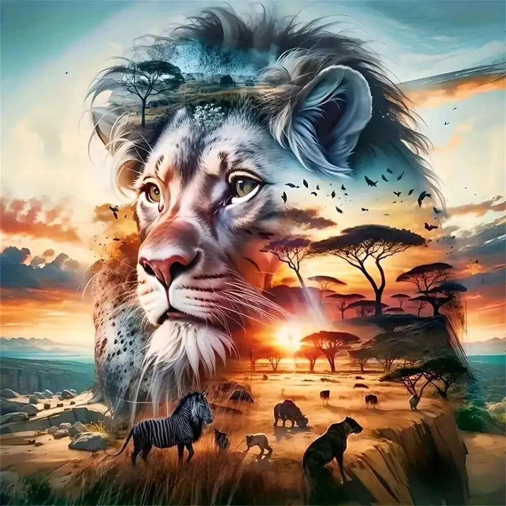Lion King Of The Jungle Diamond Painting Kit