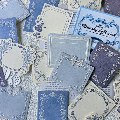 30 Sheets Retro Embossed Lace Scrapbooking Paper