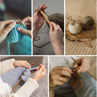 Bamboo Knitting Single Pointed Needles 2-10mm 36pcs Set